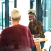 Two students talking
